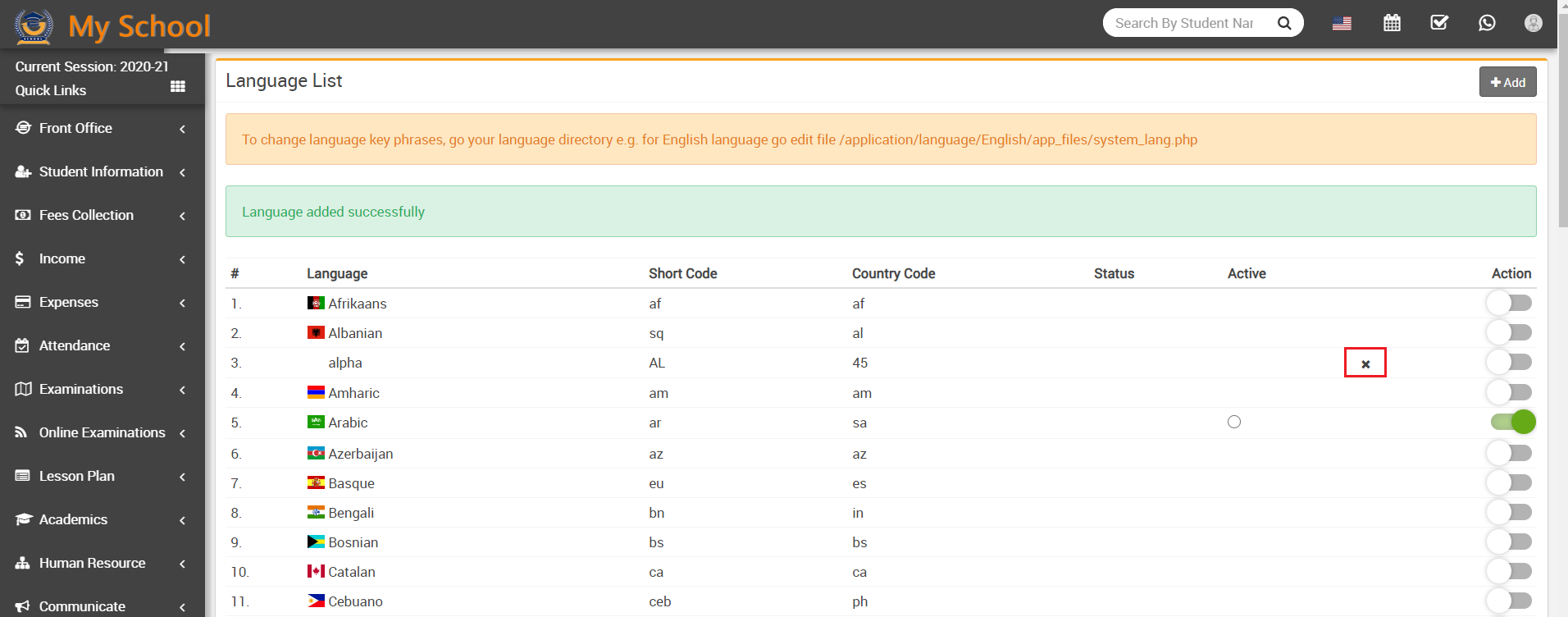 delete language image