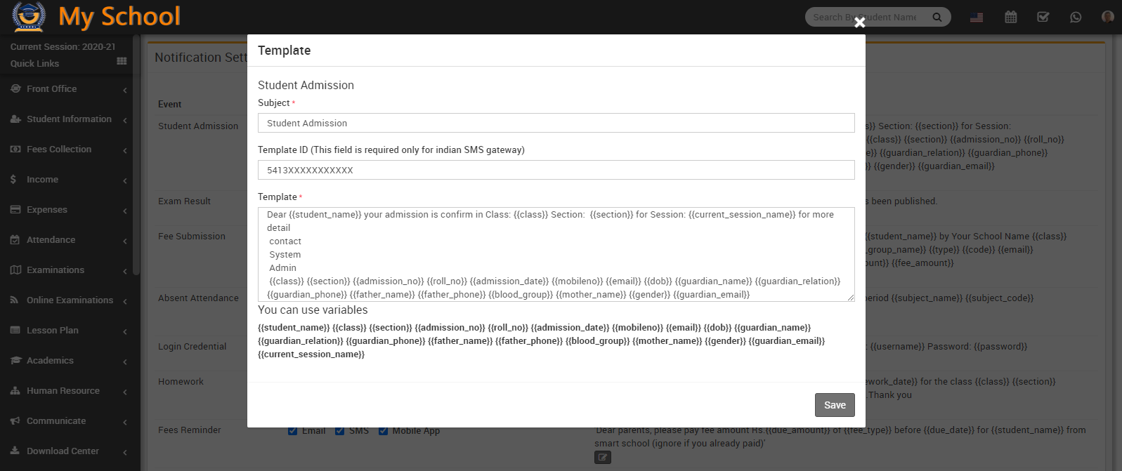 edit notification setting